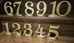 Gold Table Numbers 1-10 only (5.25